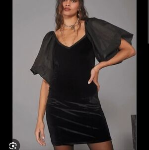 Cara Delevigne For Nasty Gal Big Love Velvet Dress, Sz 2
